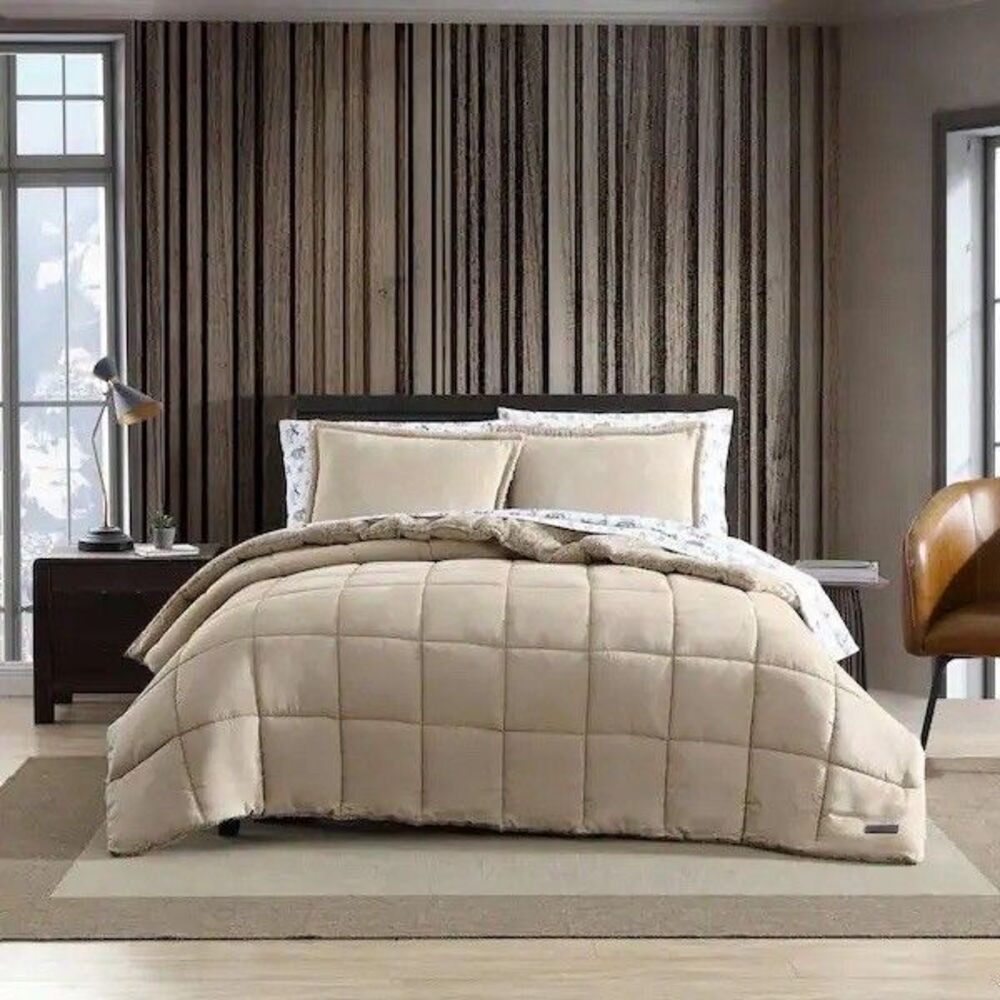 Eddie Bauer Sherwood 2-Piece Brown Sherpa Twin Comforter Set